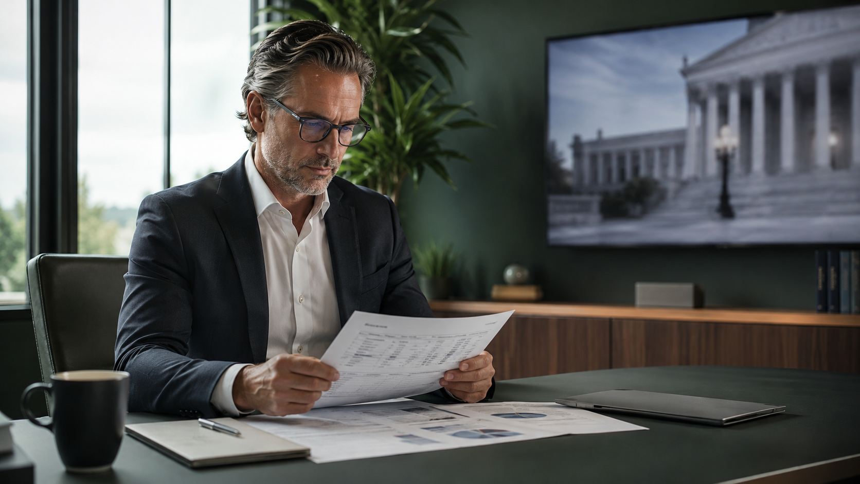 Cannabis CFO reviewing financial scenario planning document for DEA rescheduling hearing 2026, GreenGrowth CPAs