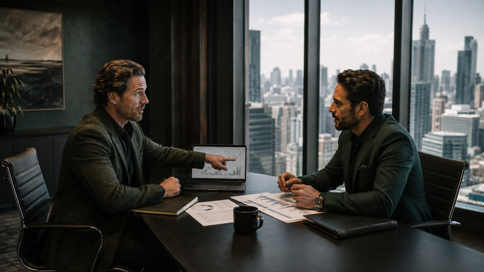 Cannabis business owners discussing SALT deduction 2026 tax strategy in high-rise office, GreenGrowth CPAs